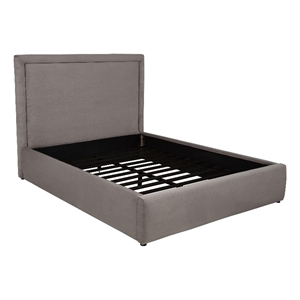 Coaster Lawson 55&quot Upholstered Fabric Queen Platform Bed in Mushroom Gray