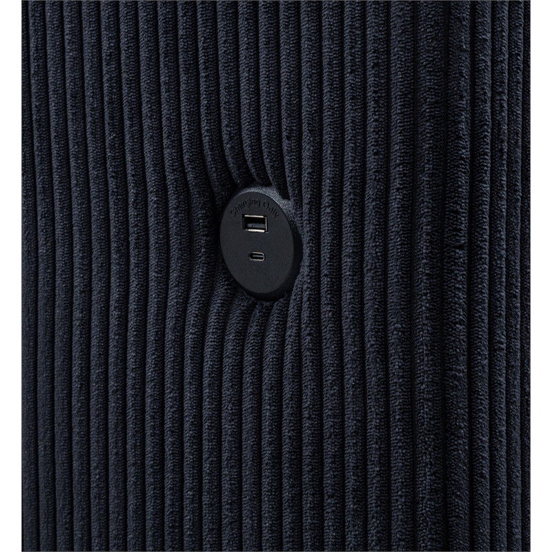 Coaster Tisdall Fabric Eastern King Flame Visualizer Wingback TV Bed in Black