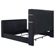 Coaster Tisdall Fabric Eastern King Flame Visualizer Wingback TV Bed in Black
