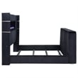 Coaster Tisdall Fabric Eastern King Flame Visualizer Wingback TV Bed in Black