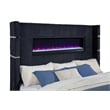 Coaster Tisdall Fabric Eastern King Flame Visualizer Wingback TV Bed in Black