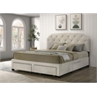 Coaster Marianna 4-Drawer Upholstered Velvet Eastern King Storage Bed in Cream
