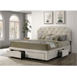 Coaster Marianna 4-Drawer Upholstered Velvet Eastern King Storage Bed in Cream