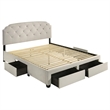 Coaster Marianna 4-Drawer Upholstered Velvet Eastern King Storage Bed in Cream