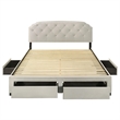 Coaster Marianna 4-Drawer Upholstered Velvet Eastern King Storage Bed in Cream