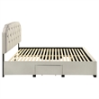 Coaster Marianna 4-Drawer Upholstered Velvet Eastern King Storage Bed in Cream