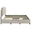 Coaster Marianna 4-Drawer Upholstered Velvet Queen Storage Bed in Cream