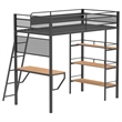 Coaster Campus 3-Shelf Transitional Steel Twin Workstation Loft Bed in Black