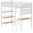Coaster Campus 3-Shelf Transitional Steel Twin Workstation Loft Bed in White