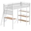 Coaster Campus 3-Shelf Transitional Steel Twin Workstation Loft Bed in White