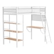 Coaster Campus 3-Shelf Transitional Steel Twin Workstation Loft Bed in White