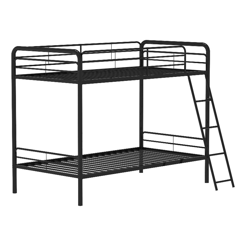 Coaster Carson Transitional Steel Twin Over Twin Bunk Bed in Glossy Black
