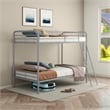Coaster Carson Transitional Steel Twin Over Twin Bunk Bed in Glossy Silver