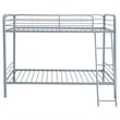 Coaster Carson Transitional Steel Twin Over Twin Bunk Bed in Glossy Silver