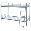 Coaster Carson Transitional Steel Twin Over Twin Bunk Bed in Glossy Silver