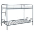 Coaster Carson Transitional Steel Twin Over Twin Bunk Bed in Glossy Silver