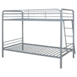 Coaster Carson Transitional Steel Twin Over Twin Bunk Bed in Glossy Silver
