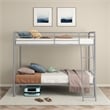 Coaster Carson Transitional Steel Twin Over Twin Bunk Bed in Glossy Silver