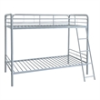 Coaster Carson Transitional Steel Twin Over Twin Bunk Bed in Glossy Silver