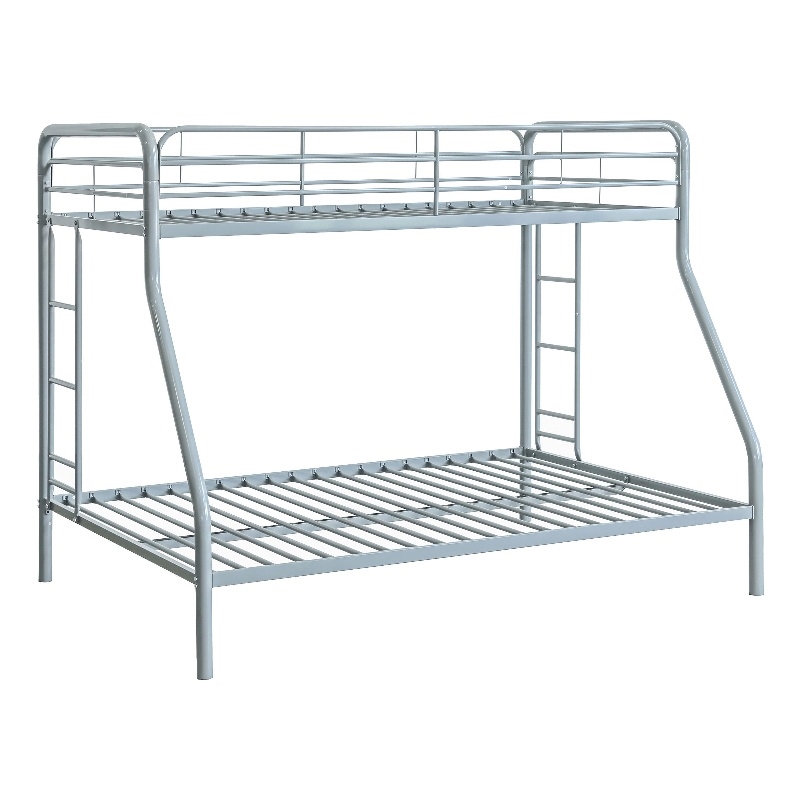 Coaster Carson Transitional Steel Twin Over Full Bunk Bed in Glossy Silver