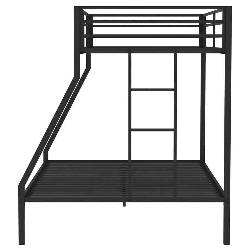 Coaster Alevera Transitional Steel Twin Over Full Bunk Bed with Ladder in Black