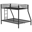 Coaster Alevera Transitional Steel Twin Over Full Bunk Bed with Ladder in Black