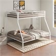 Coaster Alevera Transitional Steel Twin Over Full Bunk Bed with Ladder in White