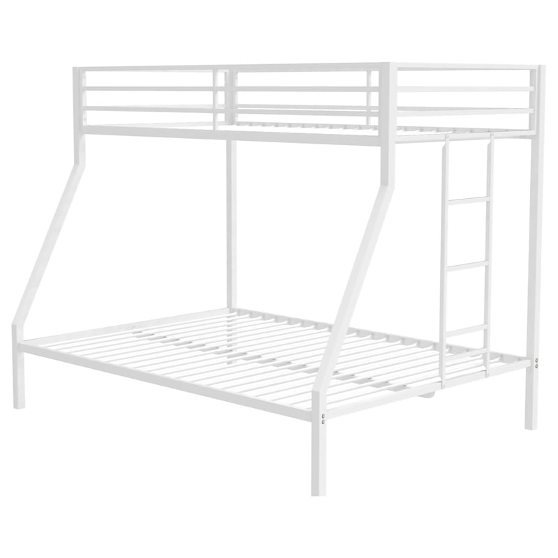 Coaster Alevera Transitional Steel Twin Over Full Bunk Bed with Ladder in White