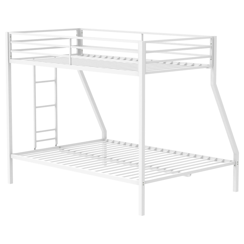 Coaster Alevera Transitional Steel Twin Over Full Bunk Bed with Ladder in White