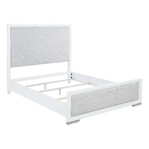 Coaster Gracemont 57&quot Contemporary Wood Queen Panel Bed in Gray/White