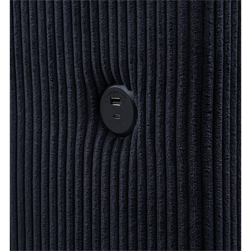 Coaster Tisdall Fabric Queen Flame Visualizer Wingback TV Bed in Black