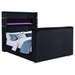 Coaster Tisdall Fabric Queen Flame Visualizer Wingback TV Bed in Black