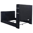 Coaster Tisdall Fabric Queen Flame Visualizer Wingback TV Bed in Black