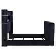 Coaster Tisdall Fabric Queen Flame Visualizer Wingback TV Bed in Black