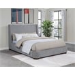 Coaster Rennes Upholstered Fabric Queen Wingback Platform Bed in Gray