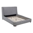 Coaster Rennes Upholstered Fabric Queen Wingback Platform Bed in Gray