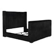 Coaster Centergrove Upholstered Velvet California King Wingback TV Bed in Black