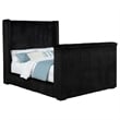 Coaster Centergrove Upholstered Velvet Queen Wingback TV Bed in Black