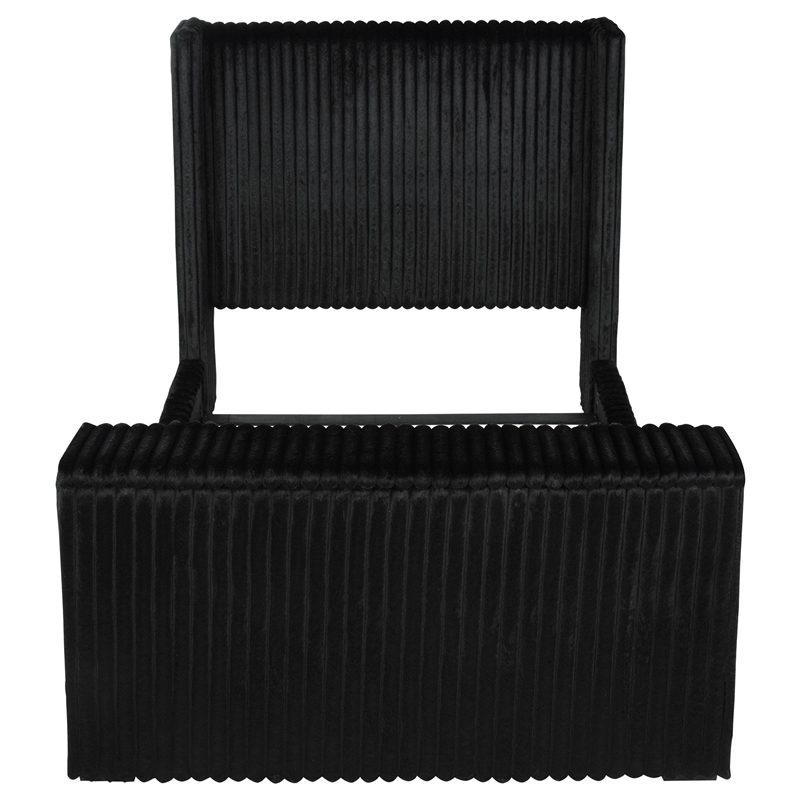 Coaster Centergrove Upholstered Velvet Queen Wingback TV Bed in Black