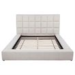 Coaster Dreux Upholstered Fabric Eastern King Panel Platform Bed in Cream