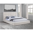 Coaster Dreux Upholstered Fabric California King Panel Platform Bed in Cream