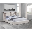 Coaster Dreux Upholstered Fabric California King Panel Platform Bed in Cream