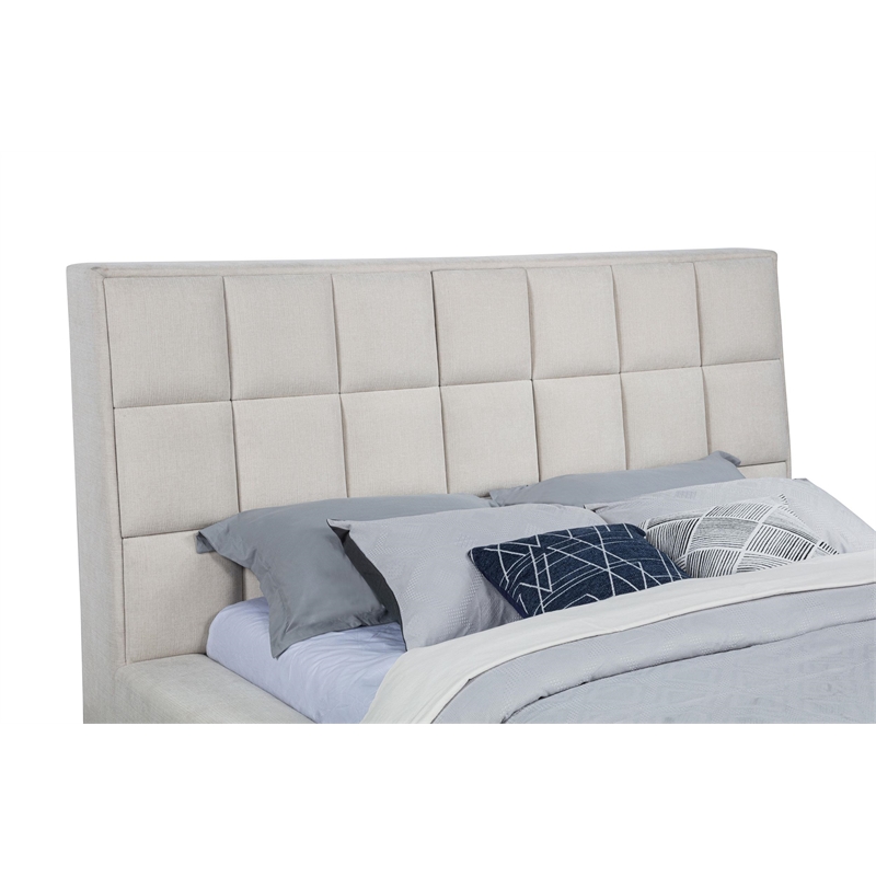 Coaster Dreux Upholstered Fabric California King Panel Platform Bed in Cream