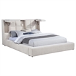 Coaster Dreux Upholstered Fabric Queen Panel Platform Bed in Cream