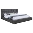 Coaster Dreux Upholstered Fabric California King Panel Platform Bed in Gray