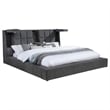 Coaster Dreux Upholstered Fabric California King Panel Platform Bed in Gray