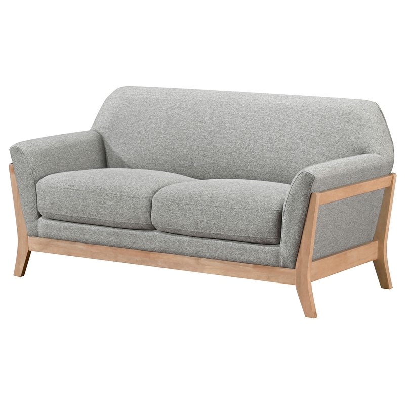 Coaster Vaughn Mid-Century Modern Upholstered Fabric Flared Arm Loveseat in Gray