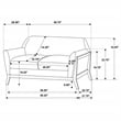 Coaster Vaughn Mid-Century Modern Upholstered Fabric Flared Arm Loveseat in Gray