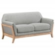 Coaster Vaughn Mid-Century Modern Upholstered Fabric Flared Arm Loveseat in Gray