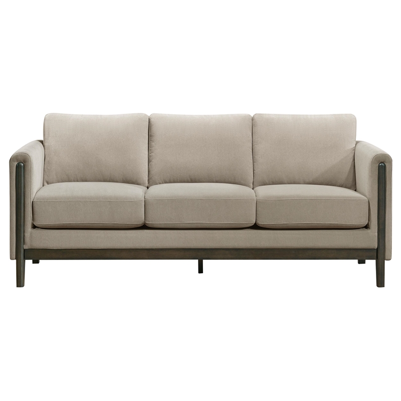 Coaster Islington Upholstered Fabric Panel Arm Sofa in Taupe Brown